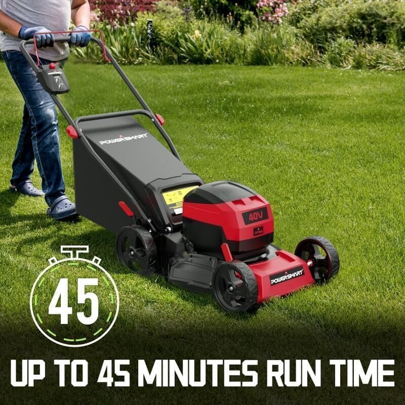 Electric Lawn Mower  40V Cordless Mower with 4.0Ah Battery & Charge  17 Inch Lawn Mower Quiet  Lightweight  Foldable Handles