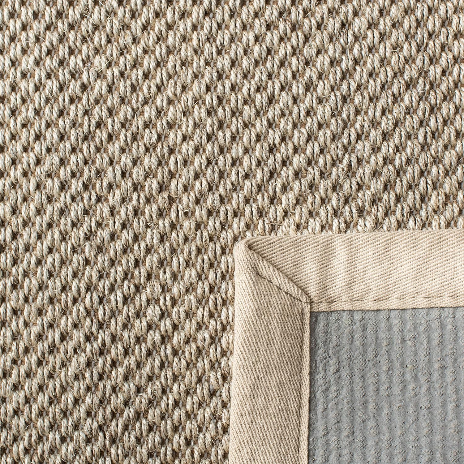 SAFAVIEH Area Rug 10x14 - Natural Fiber Collection - Large - Marble & Beige, Sisal, Woven Design with Border (NF143C)