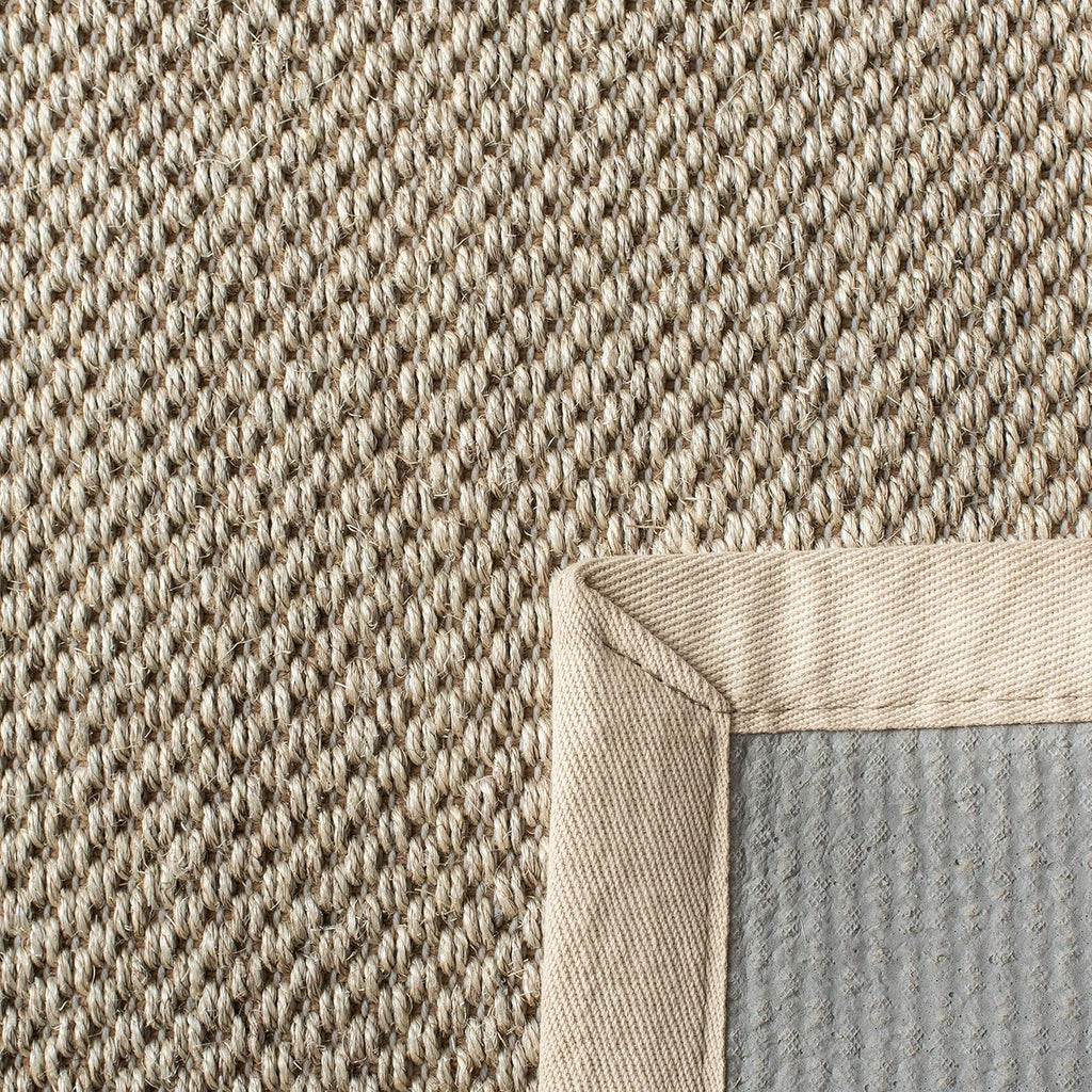SAFAVIEH Area Rug 8x10 - Natural Fiber Collection - Large - Marble & Beige, Sisal, Woven Design with Border (NF143C)
