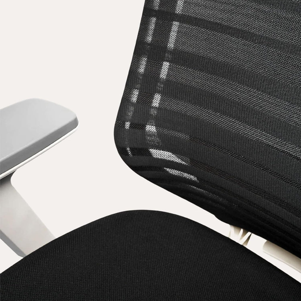 Branch Ergonomic Chair - A Versatile Desk Chair with Adjustable Lumbar Support, Breathable Mesh Backrest, and Smooth Wheels - Experience Optimal Comfort and Support - Pebble - White