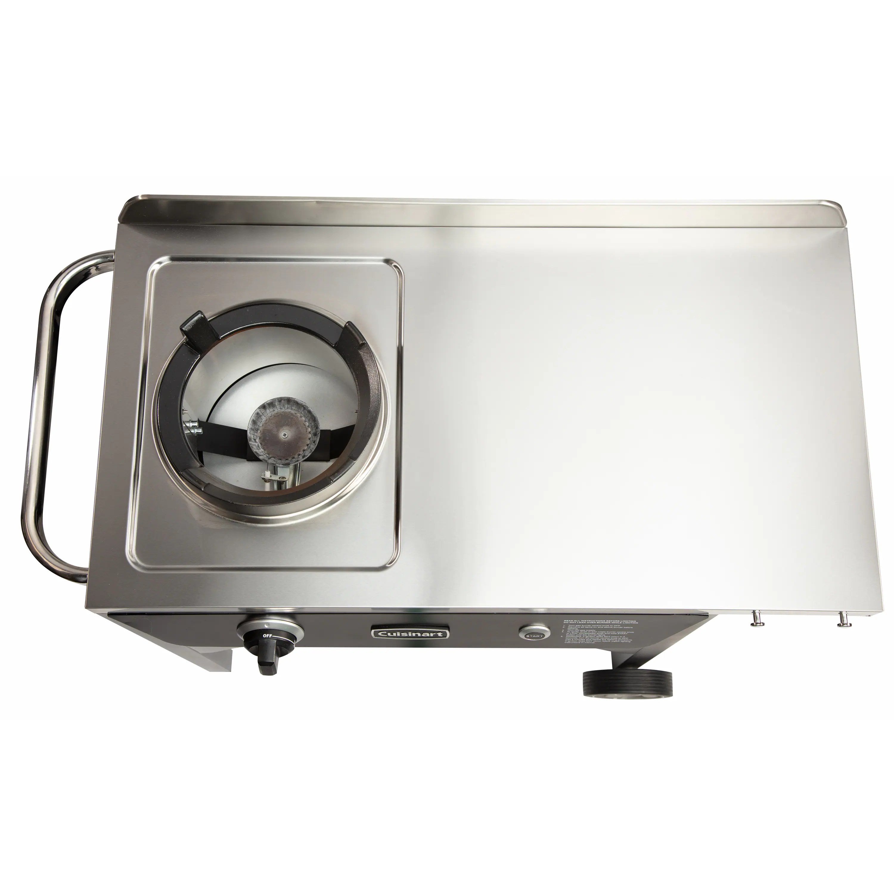 Cuisinart Outdoor Wok Station, 50,000 BTU Propane Outdoor Wok Burner w Prep Table, 14锟芥锟斤拷 Carbon Steel Wok for Stir Fry, Searing, BBQ 锟斤拷 Black