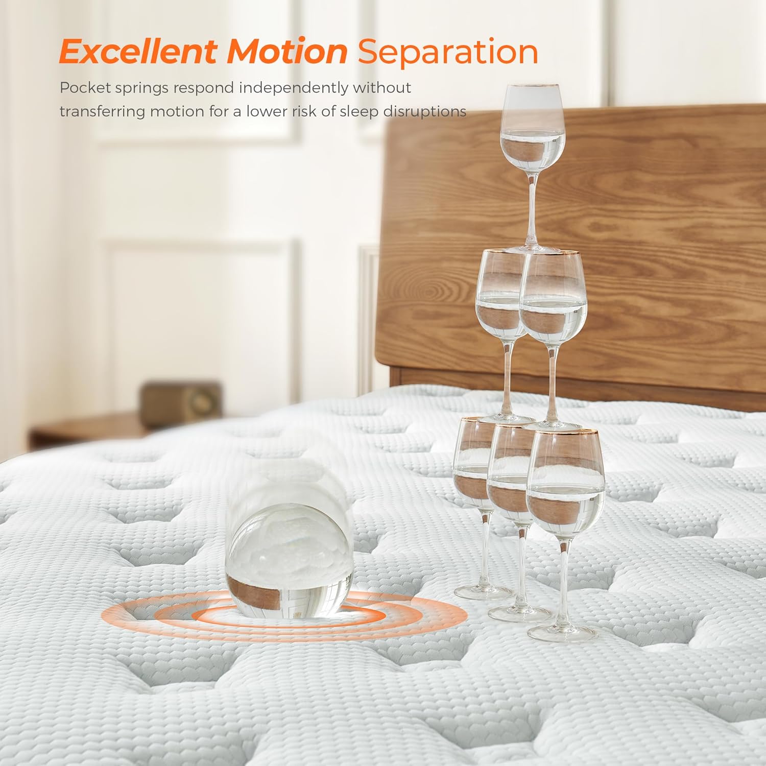Full Size Mattress, 10 Inch Medium Firm Full Mattress in a Box, Hybrid Mattress with Individually Pocketed Coils for Targeted Support, Motion Isolation, CertiPUR-US Certified