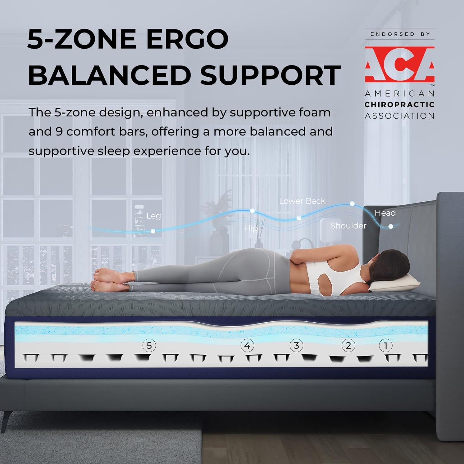 Sweetnight CoolNest 14 Inch King Size Mattress, Cooling King Memory Foam Mattress for Cool Night Sleep, 5-Zone Ergo Support for Pressure Relief, Medium, CertiPUR-US Certified