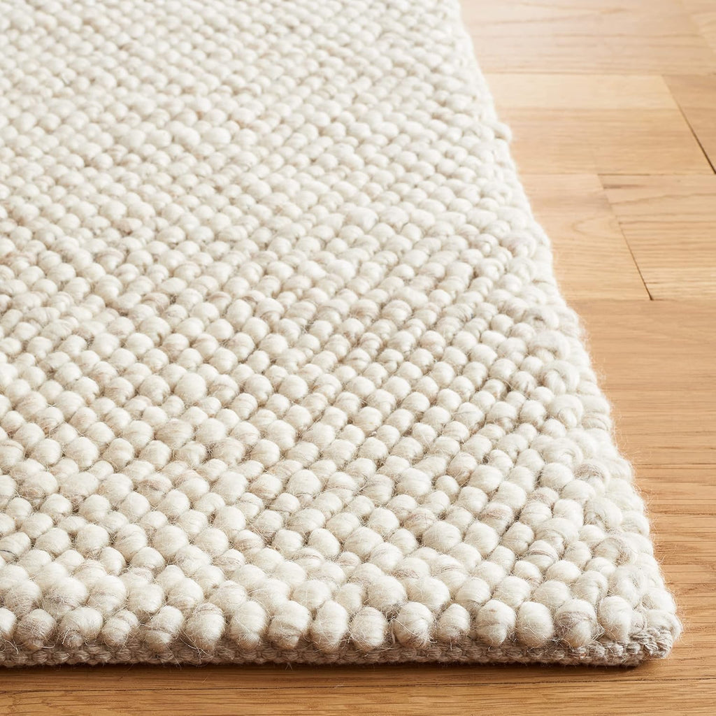 SAFAVIEH Area Rug 8x10 - Natura Collection - Large - Beige & Ivory, Handmade Wool Blend, Textured Design, Ideal for Living Room, Bedroom, Dining Space (NAT425B)