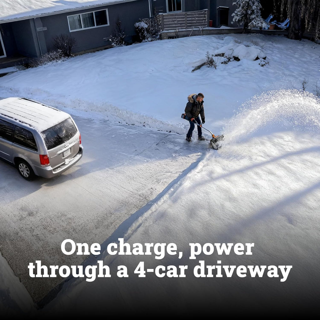 WORX Nitro 40V 12'' Cordless Snow Shovel  Electric Snow Thrower for 4-Car Driveway  Snow Removal with Brushless Motor & 2 Speed Control  2 × 4.0 Ah Batteries and Charger Included  WG460