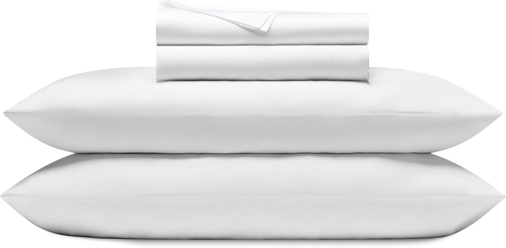 Cozy Earth Luxury Bed Sheet Set - 100% Viscose from Bamboo Fabric, Ultra-Soft & Breathable, Fits Regular & Deep Pocket Mattresses up to 20" - 4 Pieces Queen Sheet Set White