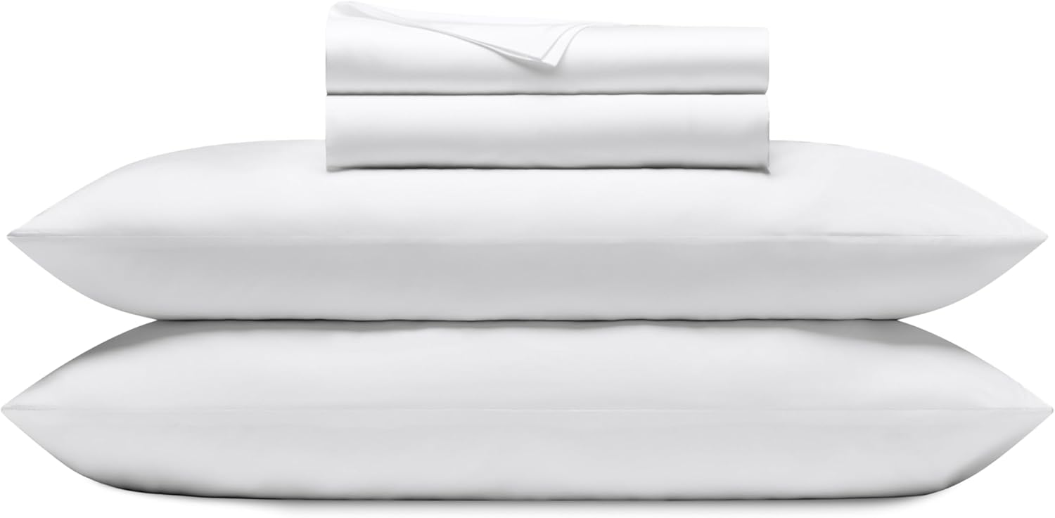 Cozy Earth Luxury Bed Sheet Set - 100% Viscose from Bamboo Fabric, Ultra-Soft & Breathable, Fits Regular & Deep Pocket Mattresses up to 20" - 4 Pieces King Sheet Set White