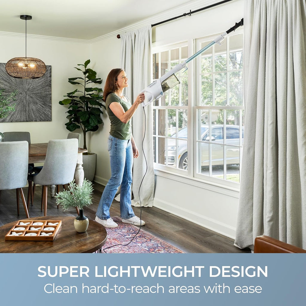 Kenmore CS2015 200 Series Corded Stick Vacuum, Detachable Hand Vac with 2-Motor Powerful Suction, Hair Eliminator Nozzle, LED Headlight & Swivel Steering for Carpets, Bare Floors and Couches