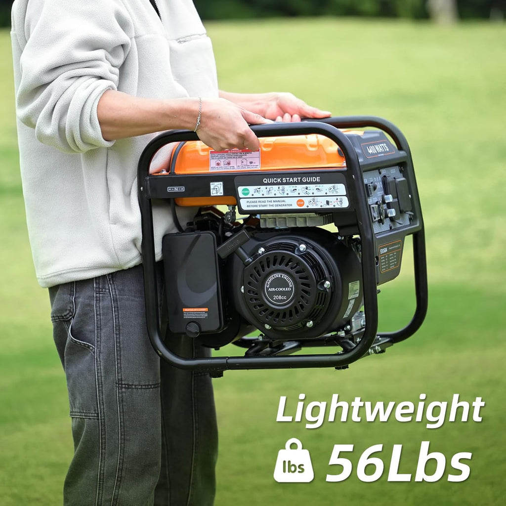 Power Equipment 4400 Watts Inverter Generator Gas Powered  Portable Open Frame Generator  Low Noise with ECO Mode  RV Ready  Emergency Home Backup