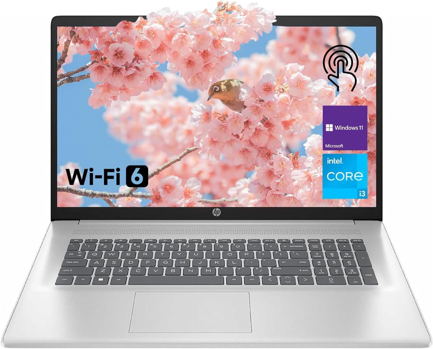 HP 17.3" Laptop for Home  Students  Business  Lifetime Office 365 for The Web  17.3" Touchscreen  8-Cores Intel CPU  w/Copilot  8GB RAM  128GB eMMC  Camera Privacy Shutter  Win11