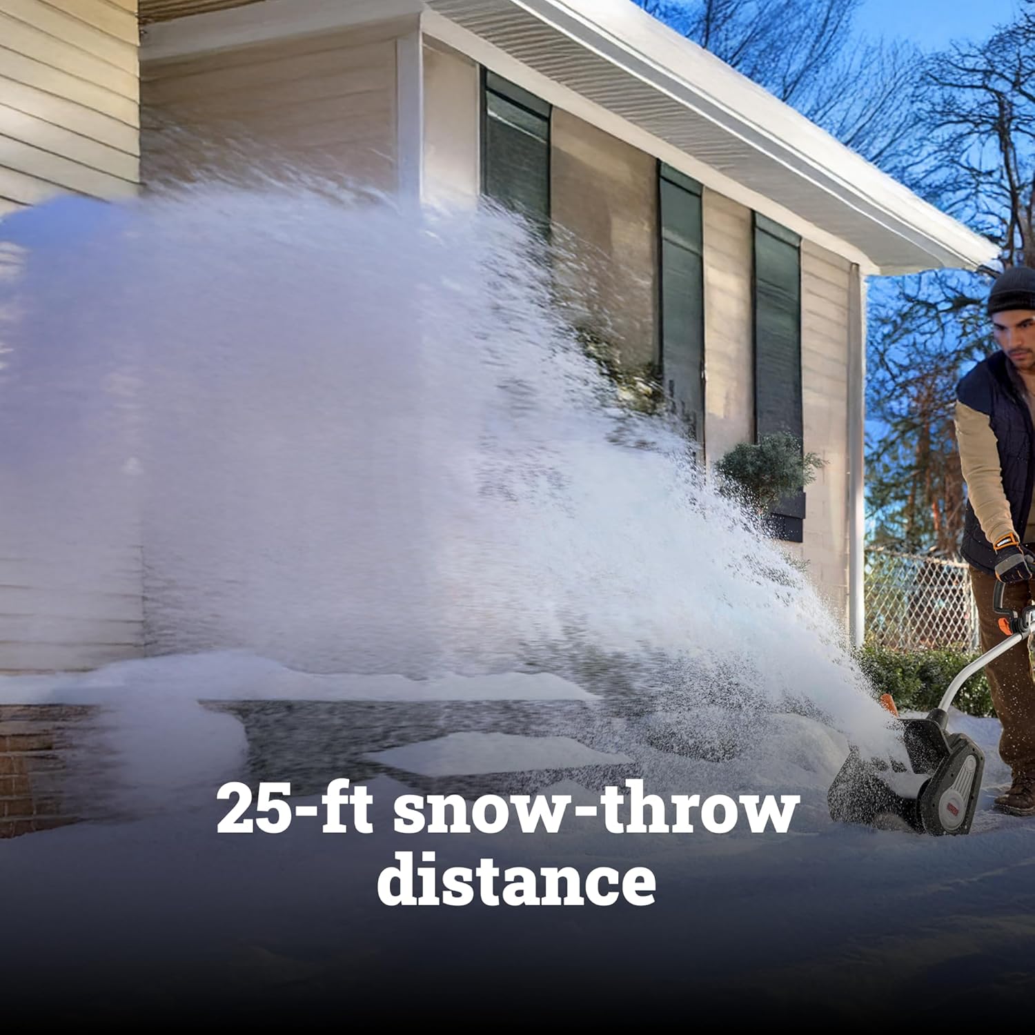 WORX Nitro 40V 12'' Cordless Snow Shovel  Electric Snow Thrower for 4-Car Driveway  Snow Removal with Brushless Motor & 2 Speed Control  2 × 4.0 Ah Batteries and Charger Included  WG460