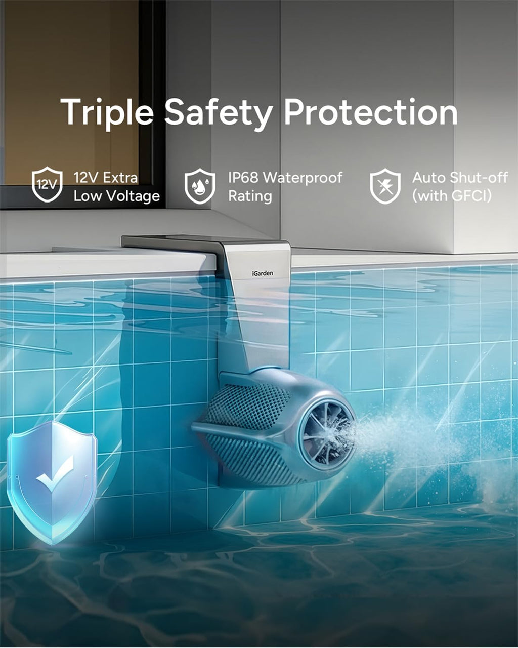 iGarden Swim Jet P Series  1100 GPM Inverter Counter Current Swimming System with 5 Wave Modes  Swim Jet Machine for Inground Pools  Training or Fun  Full Touchscreen  App Control
