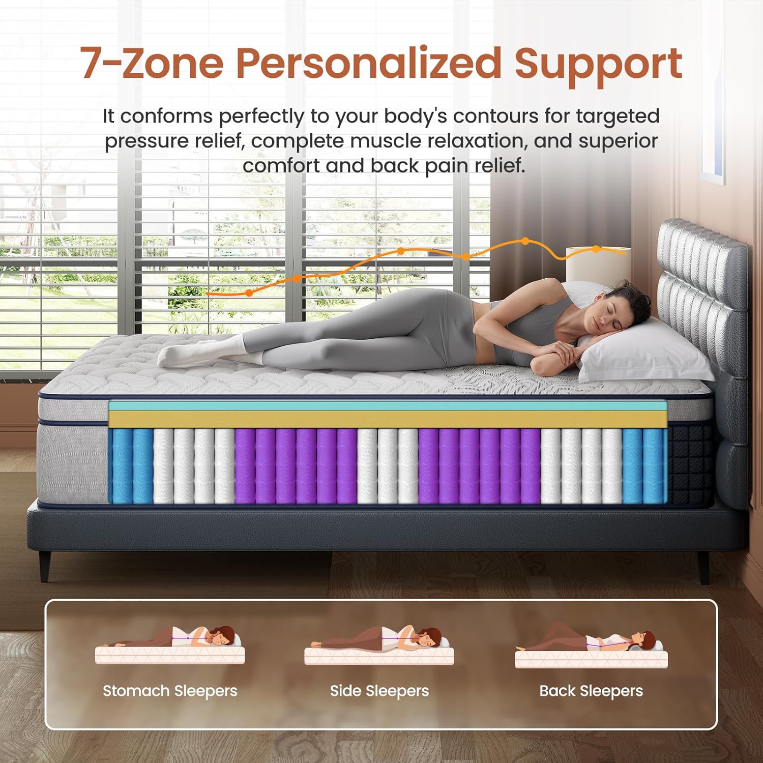 Extra Firm Queen Mattress 14 Inch, Deep Sleep Hybrid Mattress for Lumbar Support & Back Side Sleepers, Pain Relief Mattresses in a Box with Pocket Springs & Cooling Gel - 365-Night Trial, CertiPUR-US