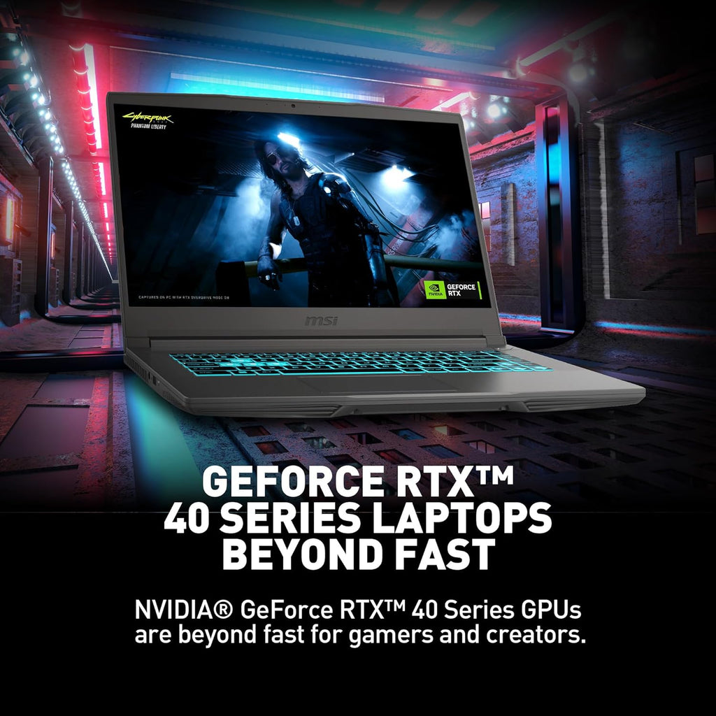 msi Thin 15 15.6” 144Hz FHD Gaming Laptop: Intel Core i7-13620H, NVIDIA Geforce RTX 4050, 16GB DDR4, 512GB NVMe SSD, WiFi 6E, Win 11: Black B13VE-2678US