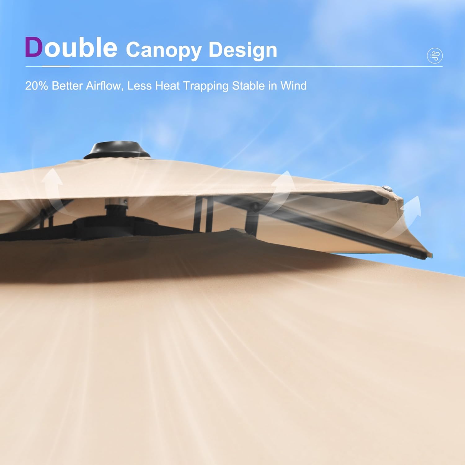 PURPLE LEAF 9' X 12' Cantilever Outdoor Umbrellas Large Patio Umbrella Hanging Double Top Rectangle Offset Umbrella with 360°Rotation Tilting Umbrella Outdoor Patio  Taupe