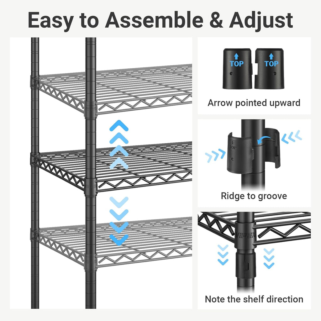 VIPEK X5 Extra Large Expandable Clothes Rack Adjustable from 7'8" to 10'5", Reach-in Closet Metal Clothing Racks Walk-in Freestanding Wardrobe Portable Closets, Black