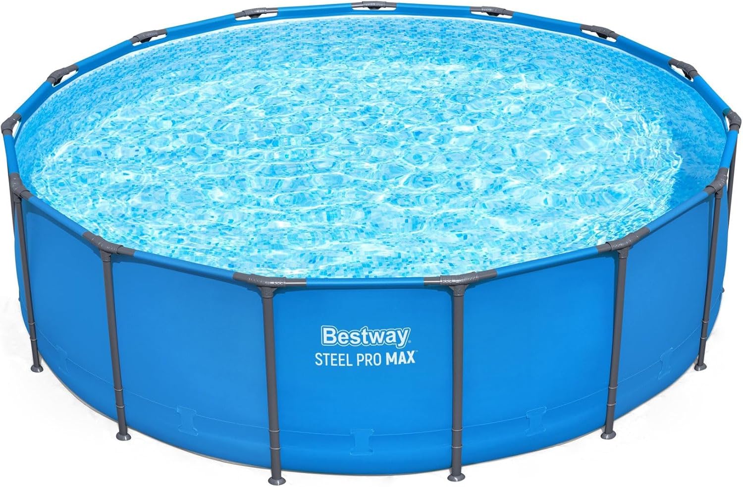 Bestway Steel Pro MAX 15' x 48" Above Ground Pool  Round Metal Frame Outdoor Swimming Pool for Backyard  Blue  Pool ONLY
