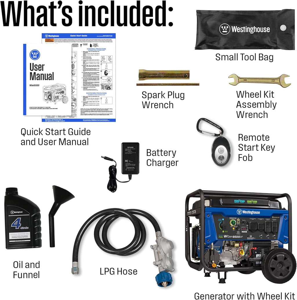 Westinghouse 12500 Watt Dual Fuel Home Backup Portable Generator  Remote Electric Start  Transfer Switch Ready  Gas and Propane Powered