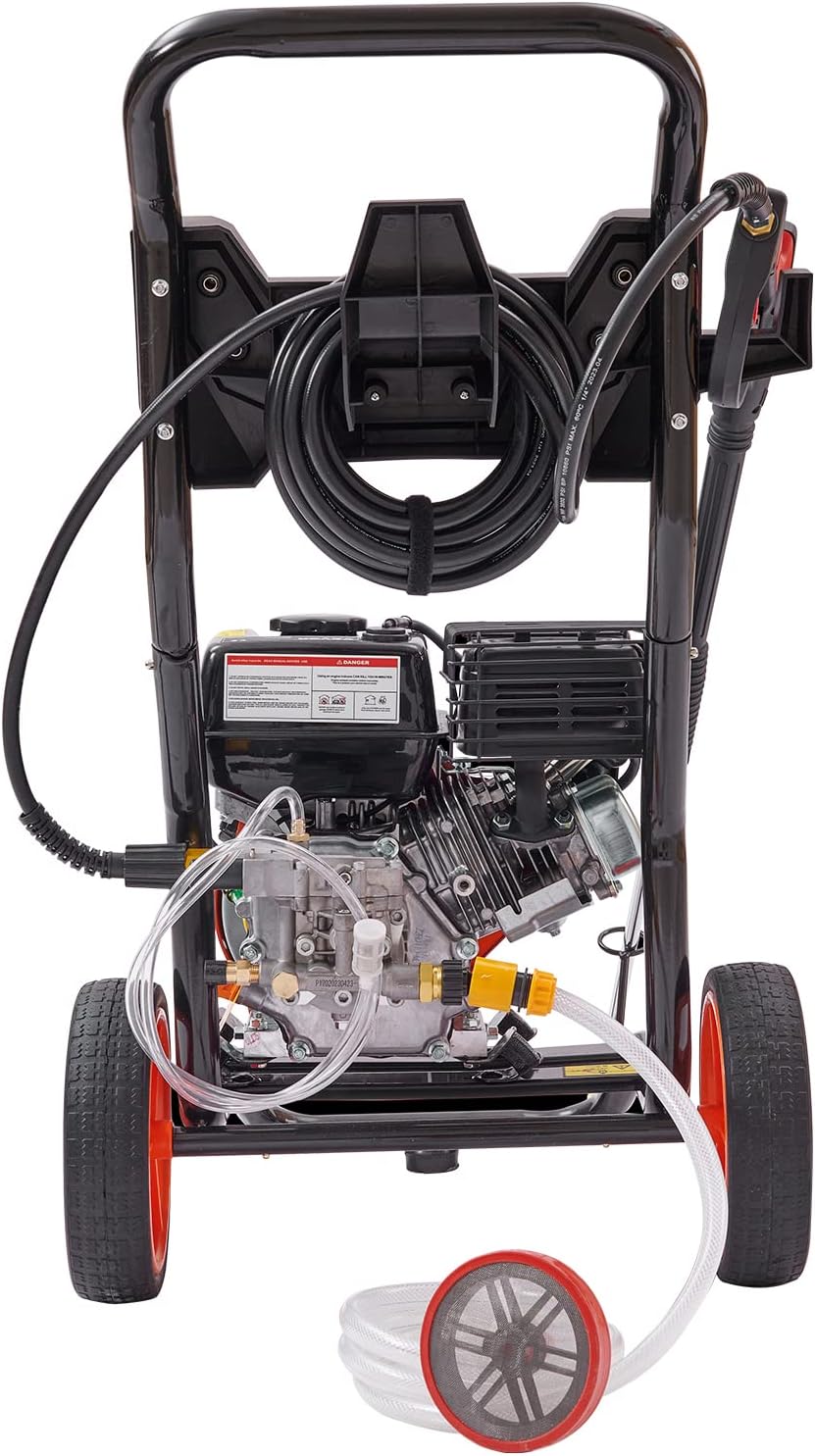 VEVOR Gas Powered Pressure Washer 3400 PSI 2.6 GPM  with Spray Gun and Extension Wand  5 Quick Connect Nozzles  Copper Pump