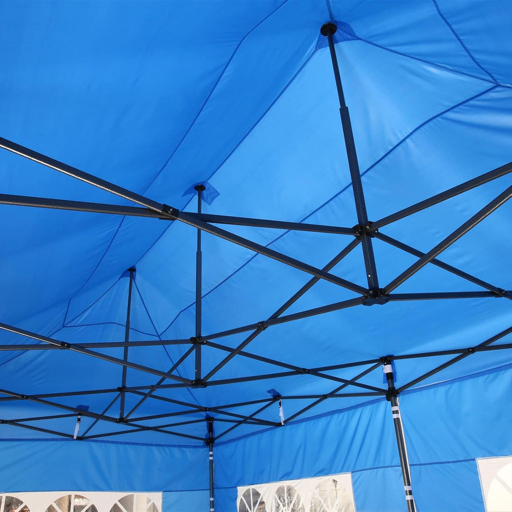 COBIZI 10x20 Pop Up Canopy with 6 Sidewall Heavy Duty Canopy UPF 50+ All Season Wind Waterproof Commercial Outdoor Wedding Party Tents for Parties Canopy Gazebo with Roller Bag(10 x 20 ft White)