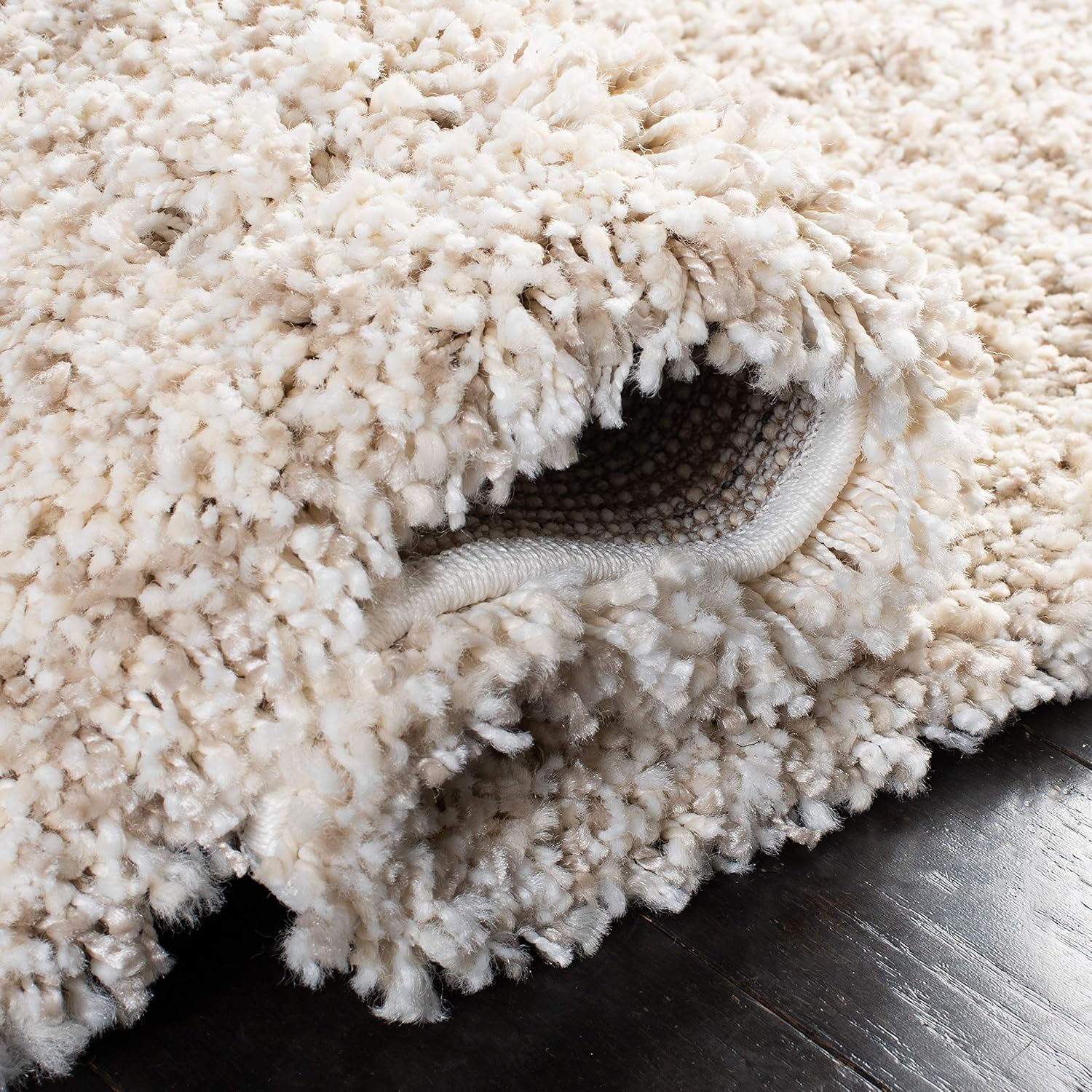 SAFAVIEH Hudson Shag Collection Area Rug - 9' x 12', Ivory & Beige, Modern Abstract Design, Non-Shedding & Easy Care, 2-inch Thick Ideal for High Traffic Areas in Living Room, Bedroom (SGH295C)