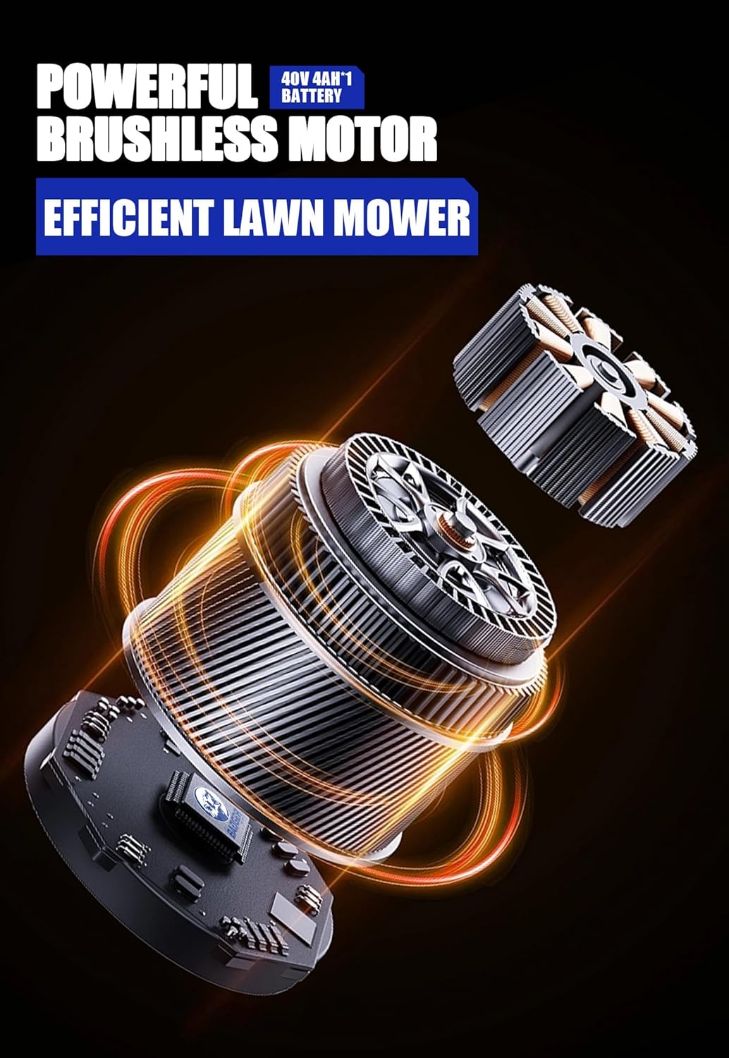 Wild Badger Power 40V 18″ Cordless Lawn Mower Brushless   5 445 sq ft/0.125 ac  1×4.0Ah Battery & Fast Charger  5-Position Height  for Small-to-Medium Lawns