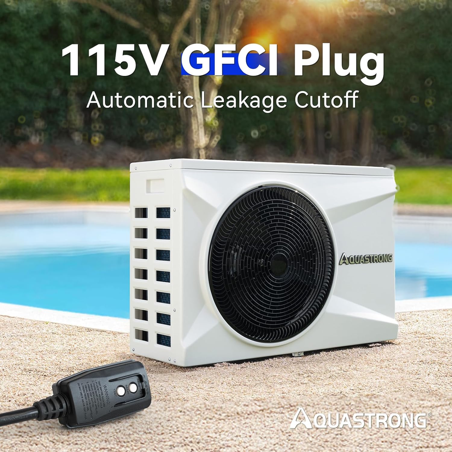 AQUASTRONG Inverter Swimming Pool Heat Pump Pool Heater for Above Ground and Inground Pool Heating and Cooling Pool Heater  Smart WiFi Control Pools Up to  9000 Gallons