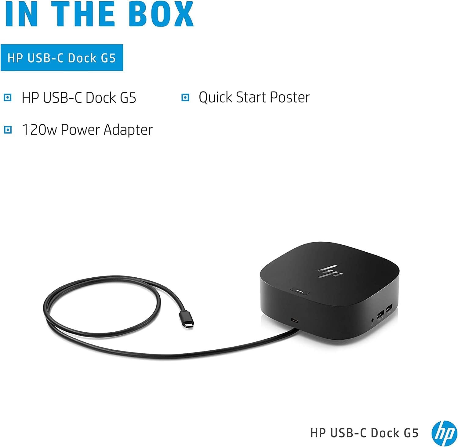 HP USB-C Essential Dock G5 – Multiport Docking Station with USB-C  HDMI  DisplayPort  Ethernet  Includes Dockztorm Dock