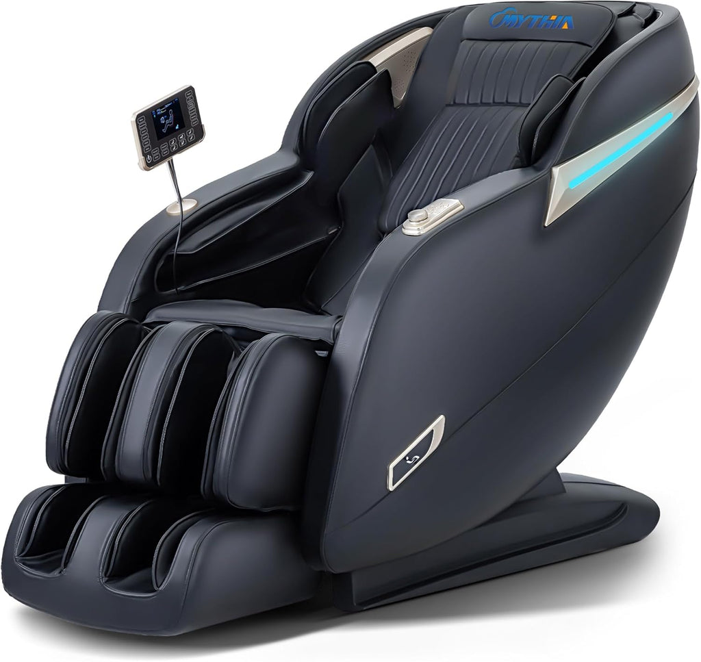 MYTHIA MD906 2026 Massage Chair - Full Body Zero Gravity Recliner with 3D Massage, Heat Therapy, Air Pressure & Foot Roller, Bluetooth & USB Charging Port for Home & Office Use (Black)