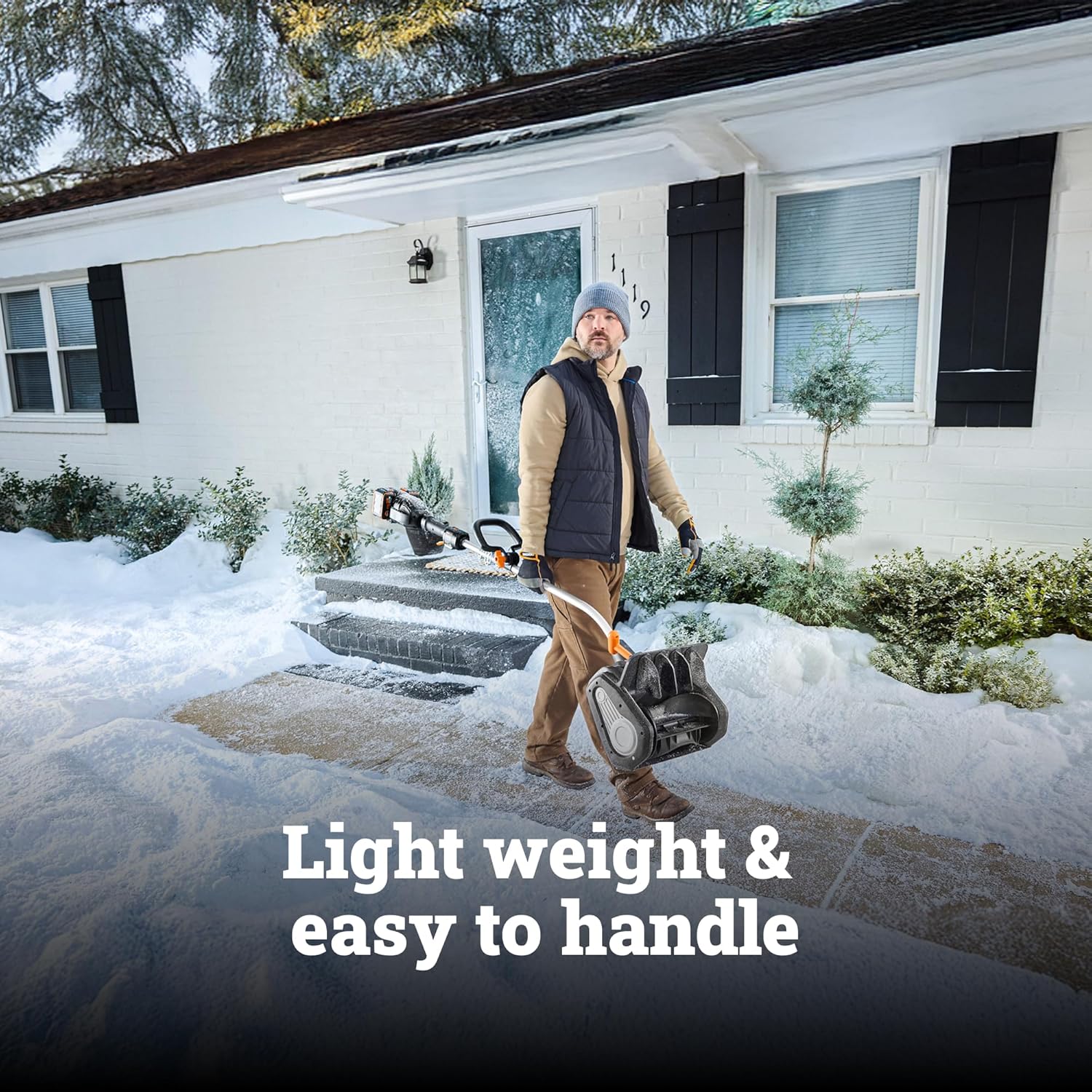 WORX Nitro 40V 12'' Cordless Snow Shovel  Electric Snow Thrower for 4-Car Driveway  Snow Removal with Brushless Motor & 2 Speed Control  2 × 4.0 Ah Batteries and Charger Included  WG460