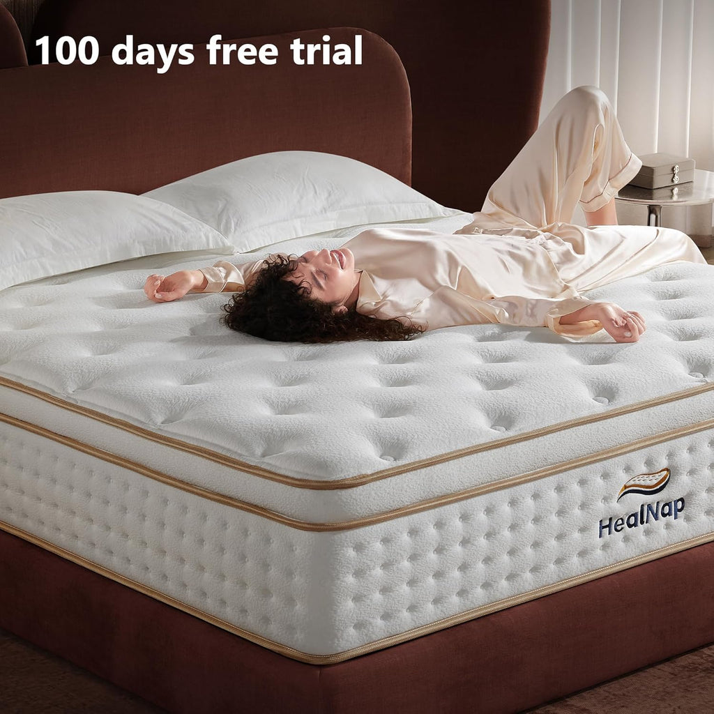 Twin,10inch Hybrid Mattress in a Box Memory Foam Mattress Size Firm with Individual Pocket Spring Upgrade Zoned Support Medium Firm Memory Fat Mattress