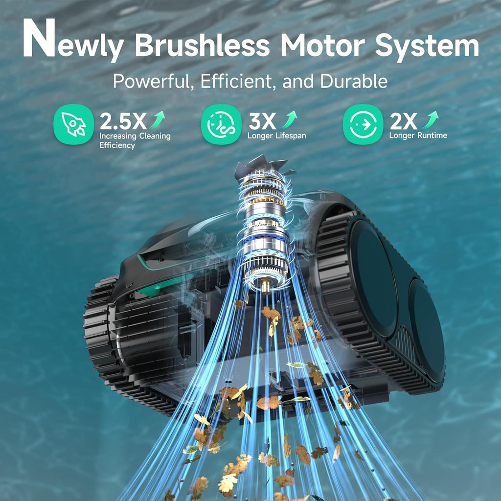 (2026 Upgraded) WYBOT C2 Cordless Robotic Pool Cleaner  Dual Filtration  Wall Climbing & Waterline Cleaning  App Scheduling  Smart Navigation  Pool Vacuum for Inground/Above Ground Pools-2152 Sq.ft