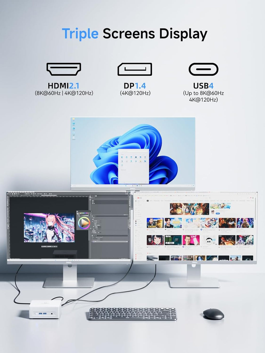 MINISFORUM UM880 Plus Mini PC Barebone AMD Ryzen 7 8845HS(8C/16T  Up to 5.1GHz)  Mini Computers Without RAM/SSD/OS  HDMI/DP/USB4 Video Output  OCuLink  2.5G LAN  5xUSB Port  Radeon 780M Graphics