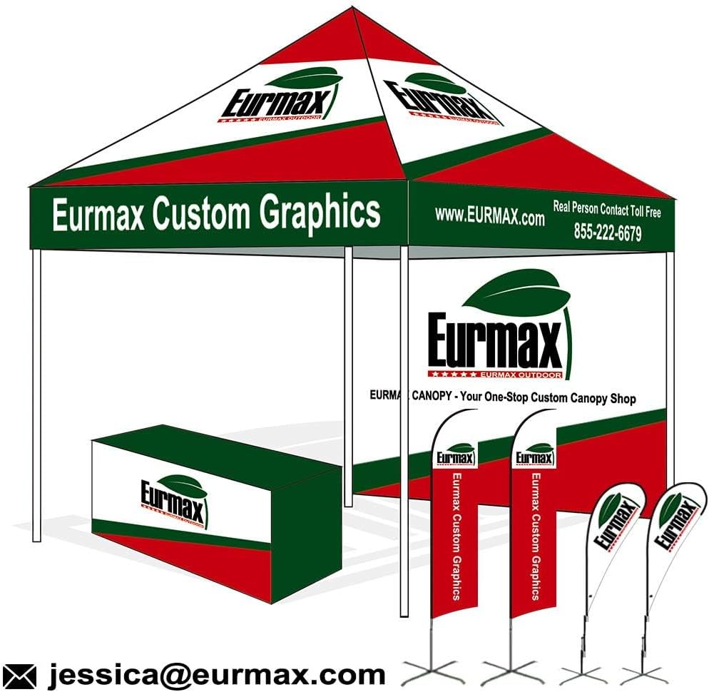 Eurmax USA 10 x 10 Pop up Canopy Commercial Tent Outdoor Instant Canopies Party Shelter with 4 Full Zippered Walls and Roller Bag Bonus Sand Bags(Burgundy)