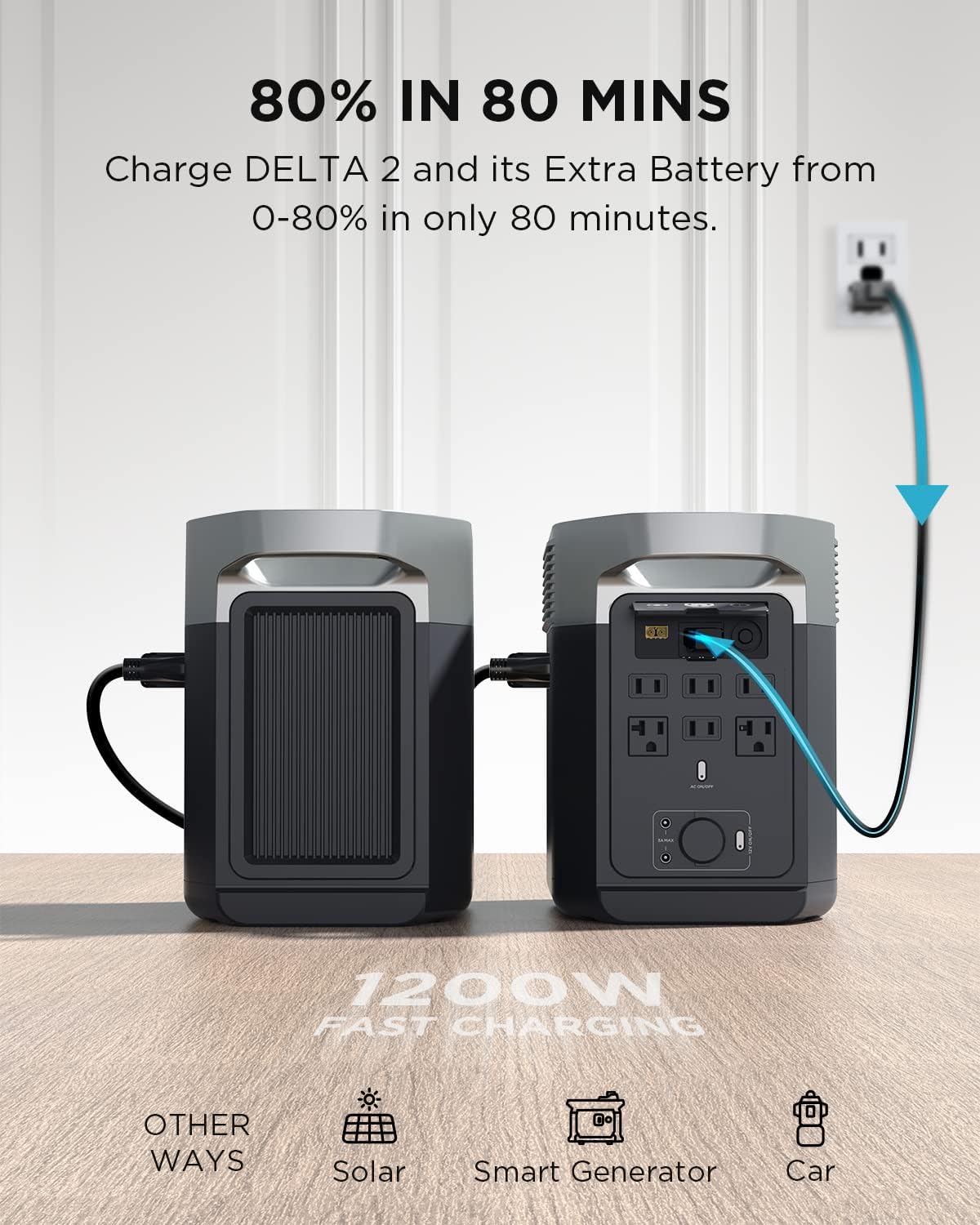 EF ECOFLOW DELTA 2 Smart Extra Battery  1024Wh LiFePO4 Expansion Battery for Power Station DELTA2