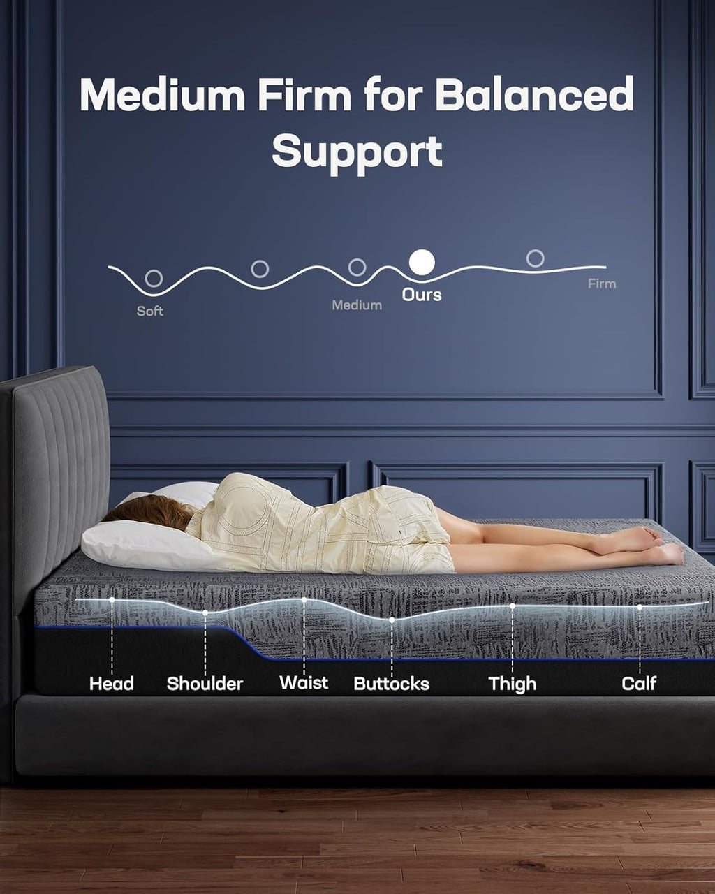 Marsail NS2 Pro Massage Adjustable Base with Mattress Set, Wireless Remote & App Control, Twin XL Adjustable Bed Frame + 14-inch Cooling Gel Memory Foam Mattress