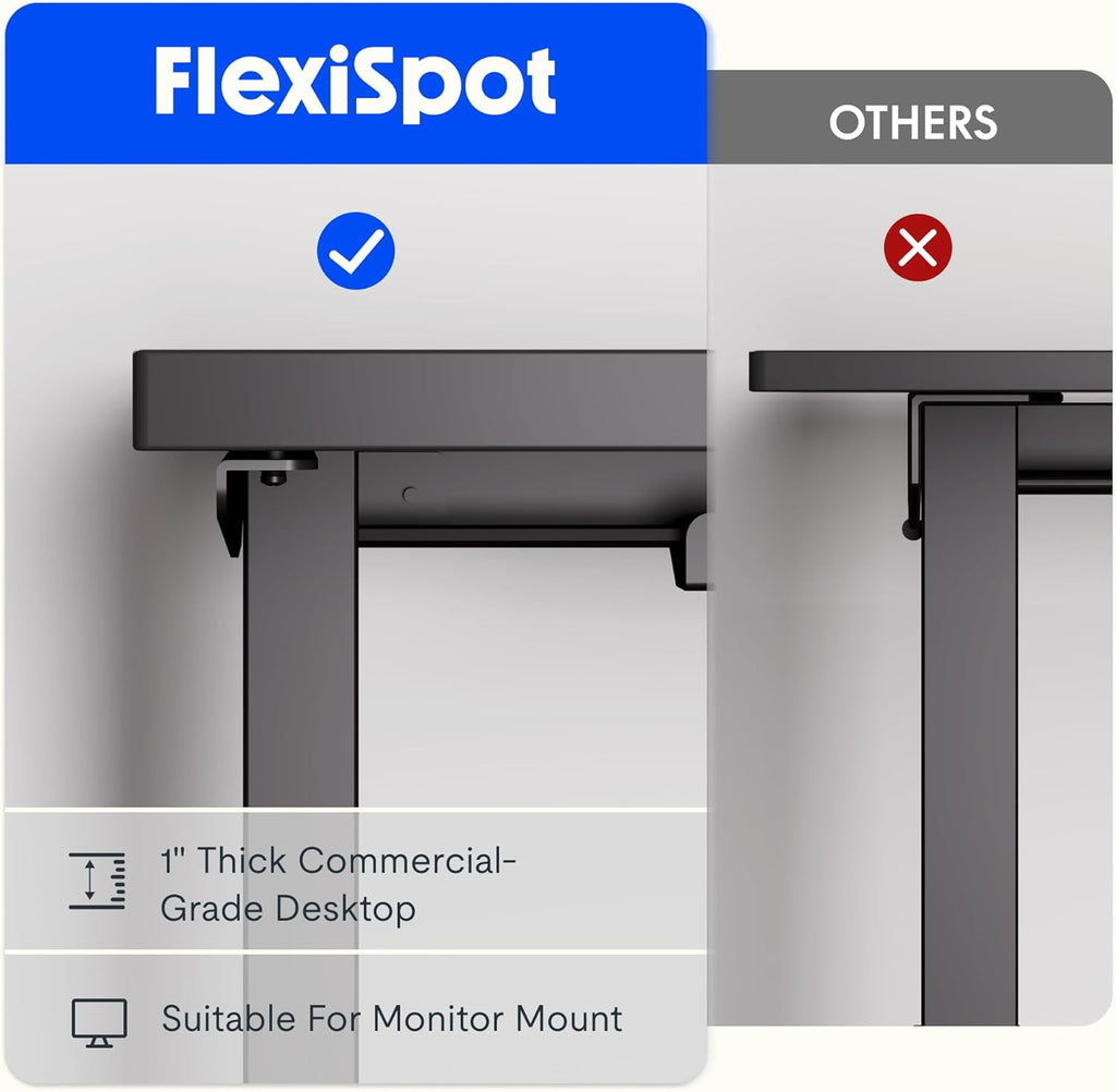 FLEXISPOT L Shaped Standing Desk, 71 x 63 Inch Electric Height Adjustable Corner Desk, Sit Stand Computer Workstation, Preset Controller, Home Office, Black Frame with Black Top