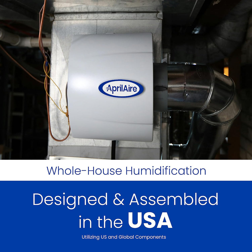 AprilAire 500 12-gal. Whole-House Small Bypass Evaporative Humidifier with Automatic Digital Control for up to 3,600 sq. ft. + AprilAire Model 5844 Humidifier Installation Kit