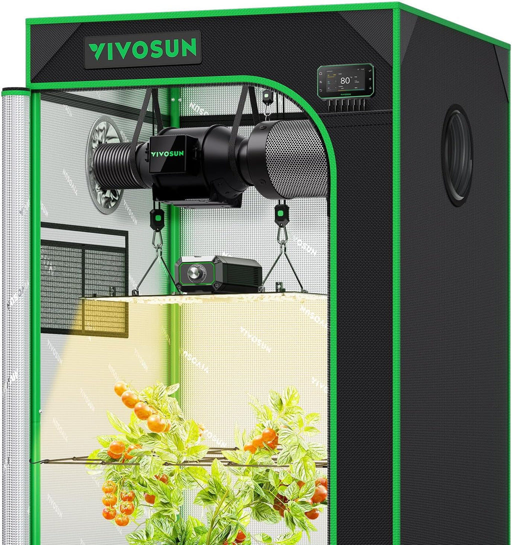 VIVOSUN GIY Smart Grow Tent System 2x2  WiFi-Integrated Grow Tent Kit  with Automate Ventilation and Circulation  Schedule Full Spectrum 100W LED Grow Light  and GrowHub E42A+ Controller