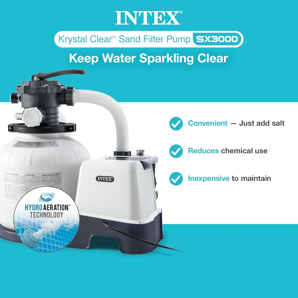 Intex 26651EG 3 000 GPH Above Ground Pool Sand Filter Pump with Automatic Timer