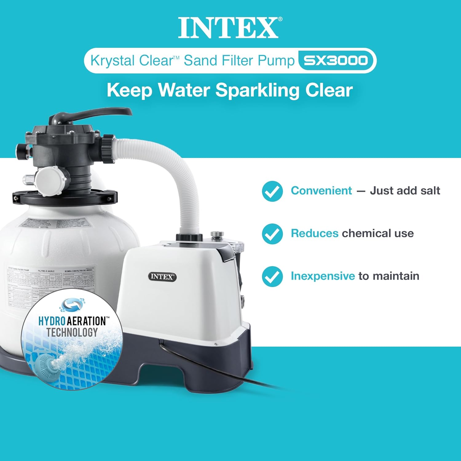Intex 26651EG 3 000 GPH Above Ground Pool Sand Filter Pump with Automatic Timer