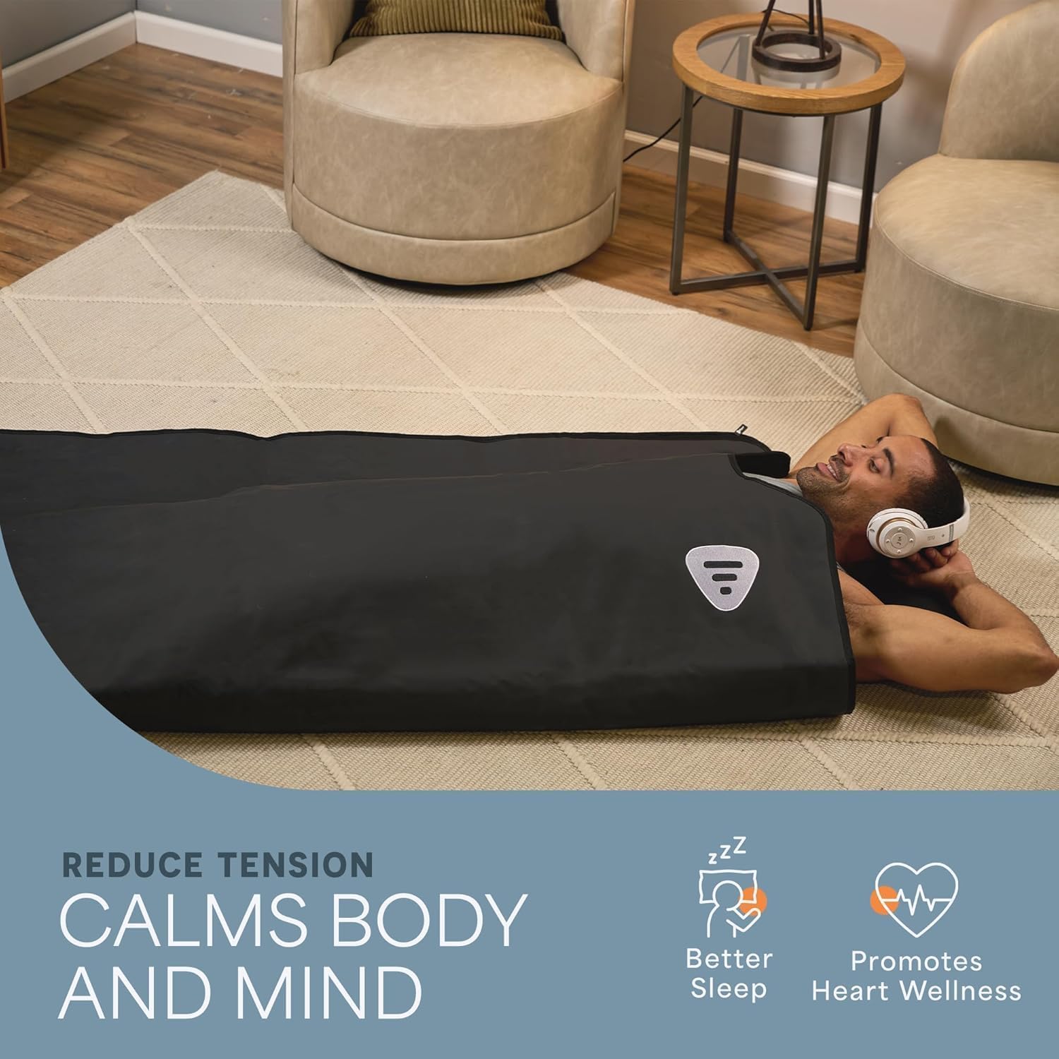 LifePro RejuvaWrap Infrared Sauna Blanket for Detox & Relaxation – Low EMF Carbon Fiber Heating  9 Temp Levels  5 Colors – Portable Sauna Blanket Infrared with Waterproof Interior & Carry Bag