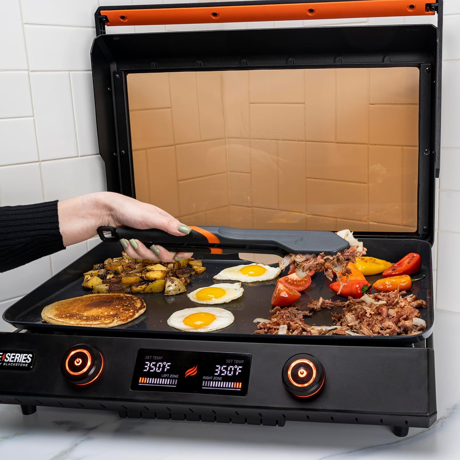22 Inch Electric Griddle Nonstick with Lid  8001 E-Series Tabletop Large Griddle By Blackstone with Blackstone Griddle Accessories For Indoor and Outdoor Use