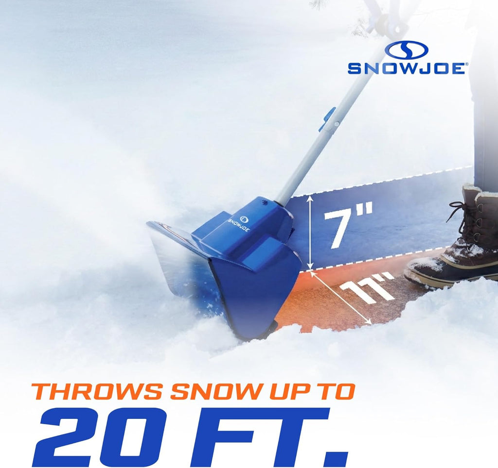 Snow Joe 24V Cordless Electric Shovel Kit w/ 4Ah Battery & Charger  11″ Clearing Width  400W Motor – Portable  Lightweight  Fast Ice & Snow Removal for Deck  Patio  Driveway  24V-SS11