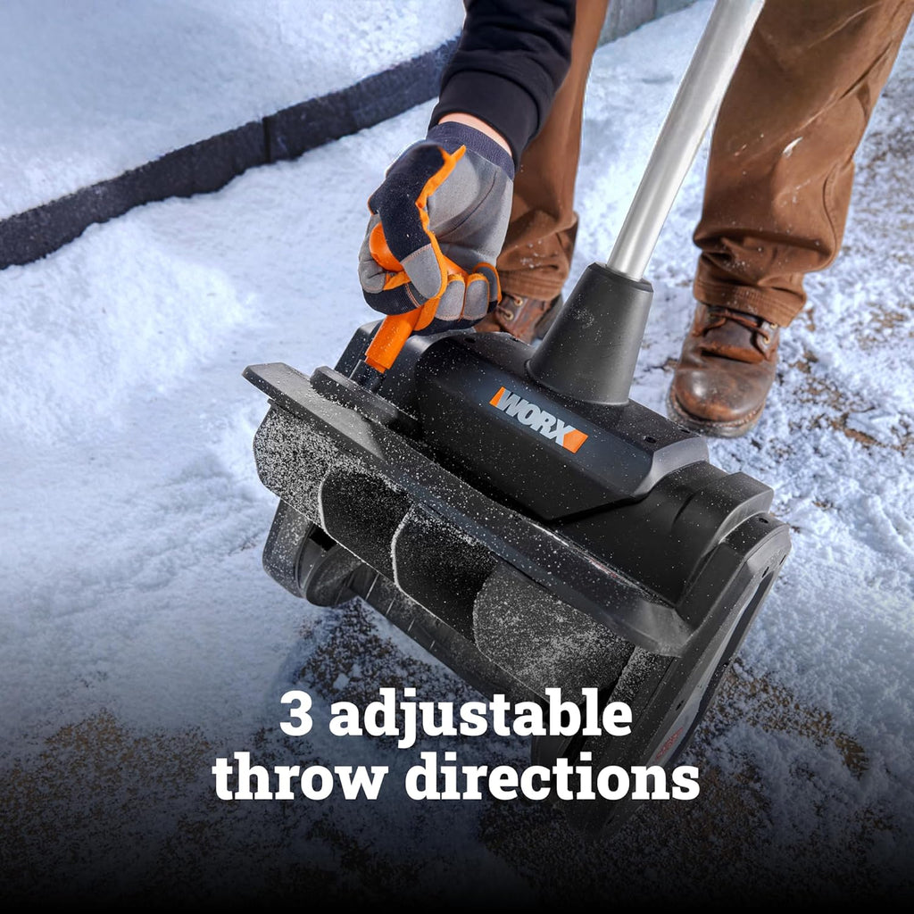 WORX Nitro 40V 12'' Cordless Snow Shovel  Electric Snow Thrower for 4-Car Driveway  Snow Removal with Brushless Motor & 2 Speed Control  2 × 4.0 Ah Batteries and Charger Included  WG460