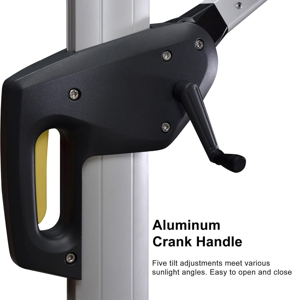 PURPLE LEAF 10ft Patio Umbrella Outdoor Square Large Cantilever Windproof Offset and Heavy Duty Sun Umbrella for Garden Deck Pool  Beige