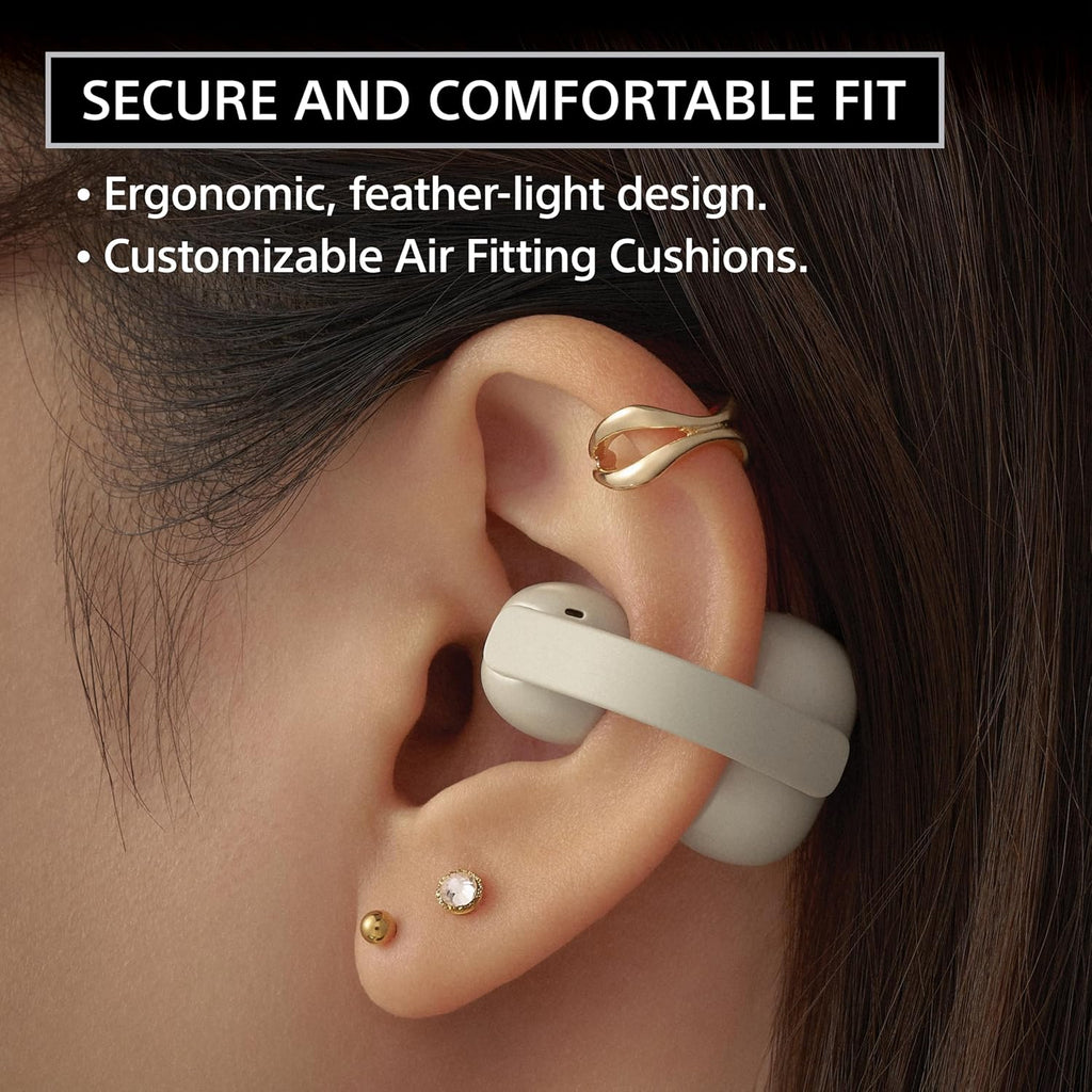 Sony LinkBuds Clip Open-Ear Truly Wireless Earbuds, Comfortable & Secure Fit, Lightweight Clip-On Design, Touch Controls, Ambient Sound Awareness, Water Resistant, Up to 37 Hrs of Playback, Black