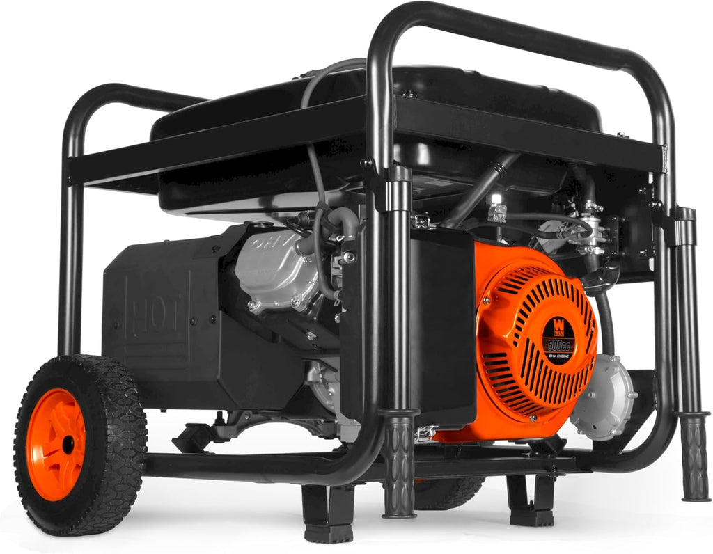 WEN 14 500-Watt 120V/240V Tri-Fuel Generator for Gas  Propane  and Natural Gas  Transfer-Switch Ready with Electric Start  Wheel Kit  and CO Watchdog (TF1450X)