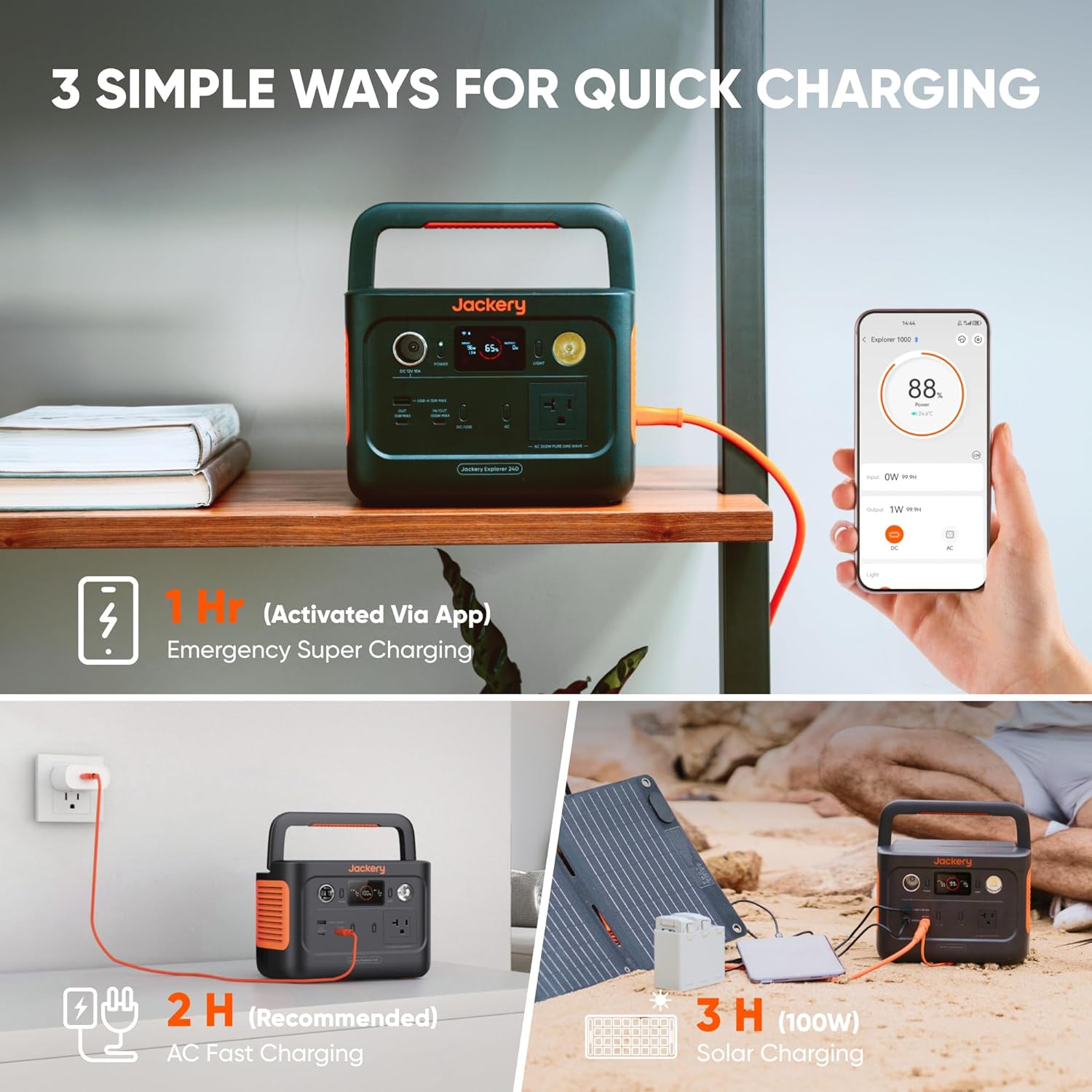 Jackery Solar Generator 240 v2 and 40W Mini Solar Panel  256Wh LiFePO4 Battery  300W AC & 100W USB-C Output  Ultra Fast Solar Charging for Outdoors  Camping  Travel & Emergencies