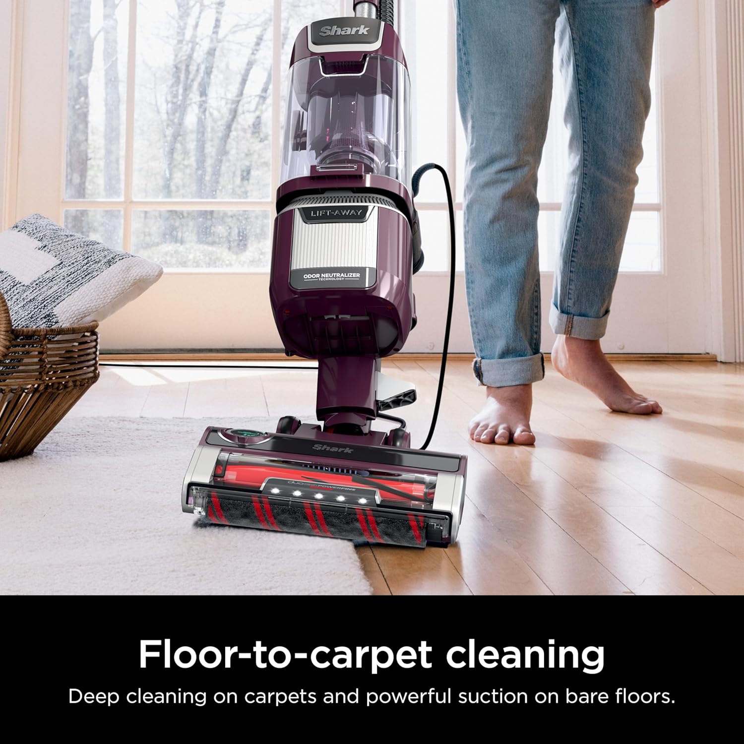Shark LA702 Rotator Pet Lift-Away ADV Upright Vacuum with DuoClean PowerFins HairPro & Odor Neutralizer Technology, Wine Purple